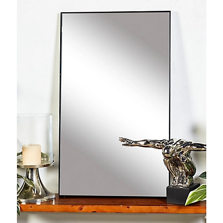 Harper & Willow Black Contemporary Wood Wall Mirror, Rectangle, 40 in. x 24 in., 60152