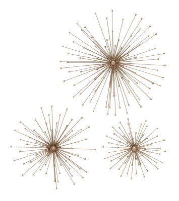 Image showing  Gold Metal Modern Wall Decor, 13 in., 17 in., 21 in., 3 pc.