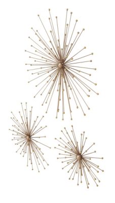 Image showing  Gold Metal Modern Wall Decor, 13 in., 17 in., 21 in., 3 pc.