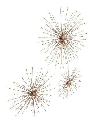 Image showing  Gold Metal Modern Wall Decor, 13 in., 17 in., 21 in., 3 pc.