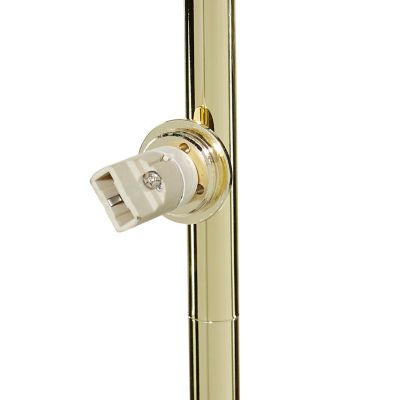 Image showing  Gold Metal Floor Lamp 11" x 11" x 55"