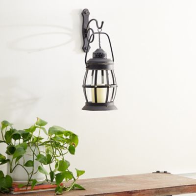 Harper & Willow Brown Iron Rustic Candle Wall Sconce, 19 in. x 7 in. x 10 in., 55477