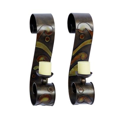 Image showing  Multicolor Metal Traditional Wall Sconces, 19 in. x 4 in., 2 pc.
