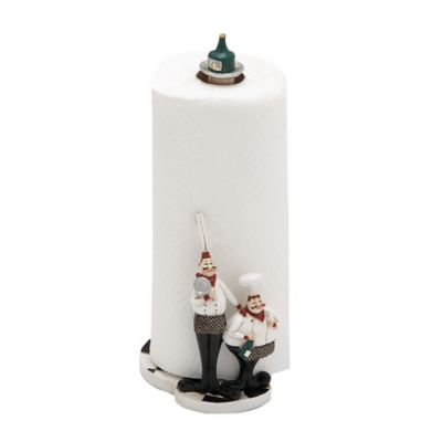 Image showing  White Polystone Chef Paper Towel Holder 6" x 5" x 13"