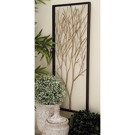 Harper & Willow Black Metal Modern Floral Wall Decor, 12 in. x 32 in., 3 pc.