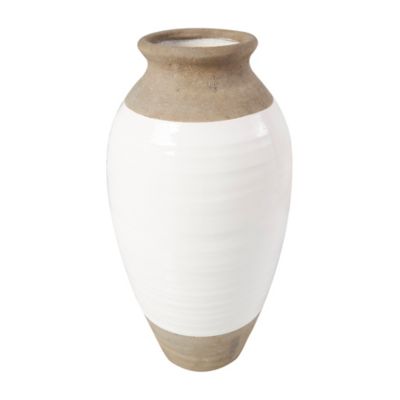 Image showing  Stoneware Coastal Style Vase, 25 in. x 12 in. x 12 in., Gray