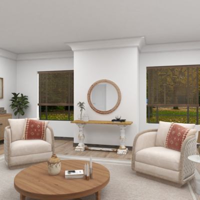 Image showing 9 th Harper & Willow Light Brown Rustic Wood Wall Mirror, 36 in. x 36 in., 43591