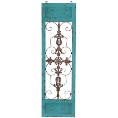 Image showing  Turquoise Farmhouse Ornamental Wood Wall Decor, 47 in. x 14 in.
