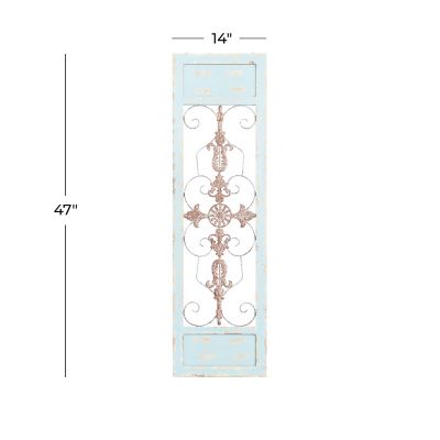 Image showing  Turquoise Farmhouse Ornamental Wood Wall Decor, 47 in. x 14 in.