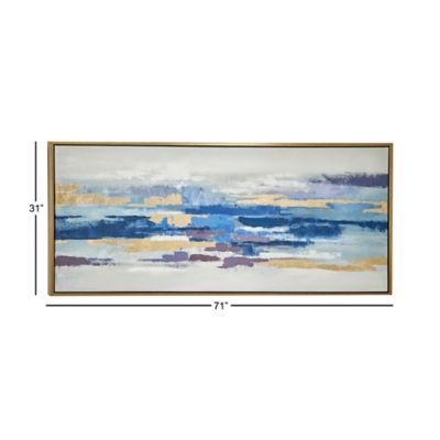 Image showing  Multicolor Modern Abstract Canvas Wall Art, 32 in. x 71 in.