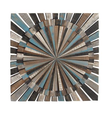 Image showing 1 th Harper & Willow Brown Farmhouse Abstract Wood Wall Decor, 36 in. x 36 in.
