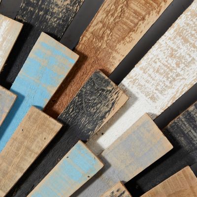 Image showing 4 th Harper & Willow Brown Farmhouse Abstract Wood Wall Decor, 36 in. x 36 in.