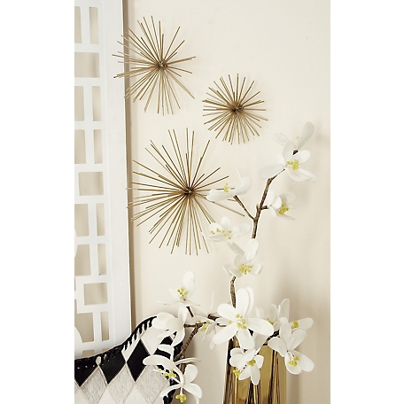 Harper & Willow Gold Tin Contemporary Abstract Wall Decor, 6 in., 9 in., 11 in., 3 pc.