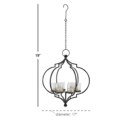 Image showing  19 in. Metal Candelabra, White