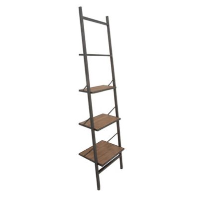 Image showing  Wood 4-Tier Shelving Unit, 47 x 14 x 67in., Brown
