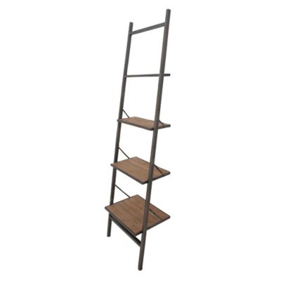 Image showing  Wood 4-Tier Shelving Unit, 47 x 14 x 67in., Brown