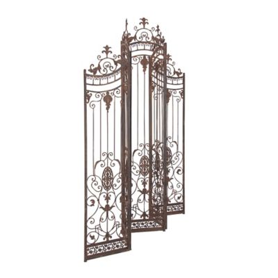 Image showing  Metal Eclectic Room Divider Screen, 80 in. x 80 in., Brown