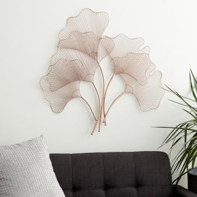 Harper & Willow Gold Metal Glam Floral Wall Decor, 35 in. x 34 in.