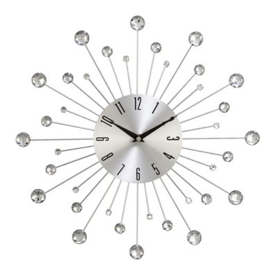 Image showing  Glam Metal Wall Clock, 15 in., Silver