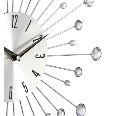 Image showing  Glam Metal Wall Clock, 15 in., Silver