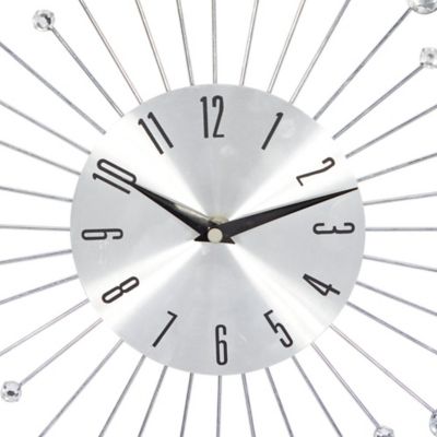 Image showing  Glam Metal Wall Clock, 15 in., Silver