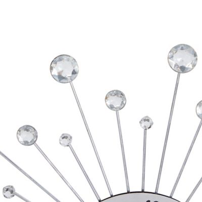 Image showing  Glam Metal Wall Clock, 15 in., Silver