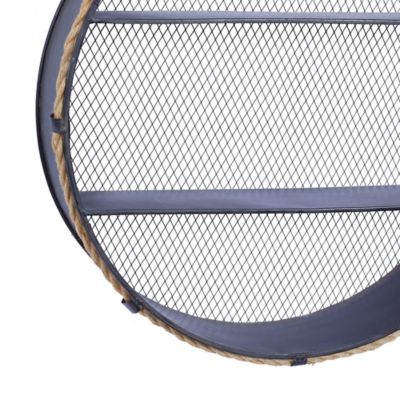 Image showing  Black Metal Industrial Wall Shelf, 24 in. x 24 in. x 6 in.