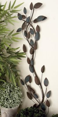 Harper & Willow Multicolor Metal Traditional Floral Wall Decor, 48 in. x 12 in.