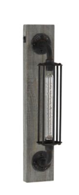 Image showing  1-Light Iron Industrial LED Wall Sconce, 20 in. x 4 in. x 6 in., Black