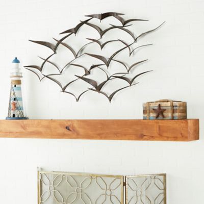 Harper & Willow Black Metal Coastal Birds Wall Decor, 47 in. x 26 in.