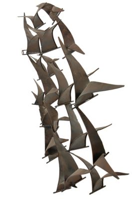Image showing  Black Metal Coastal Birds Wall Decor, 47 in. x 26 in.