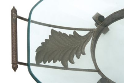 Image showing  Glass and Metal Traditional Serving Bowl, 10 in. x 23 in. x 14 in., Brown