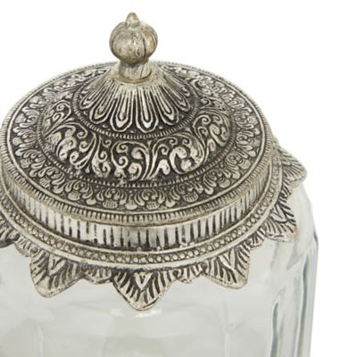 Image showing  6 in., 7 in. and 9 in. Clear Glass Traditional Decorative Jar Set, 3 pc.