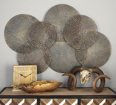 Harper & Willow Black Iron Industrial Wall Decor, 34 in x 48 in. x 3 in.