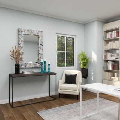 Image showing 9 th Harper & Willow Assorted Wood Traditional Candle Holders, Blue, 3-Pack