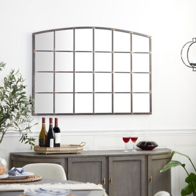 Harper & Willow Black Industrial Metal Wall Mirror, 34 in. x 48 in.