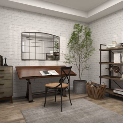 Image showing 9 th Harper & Willow Black Industrial Metal Wall Mirror, 34 in. x 48 in.