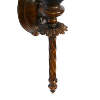 Image showing  18 in. Glass Traditional Candle Wall Sconce, Brown