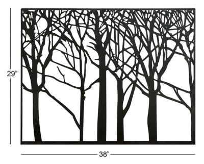 Image showing  Black Metal Modern Wall Decor, 38 in. x 29 in.