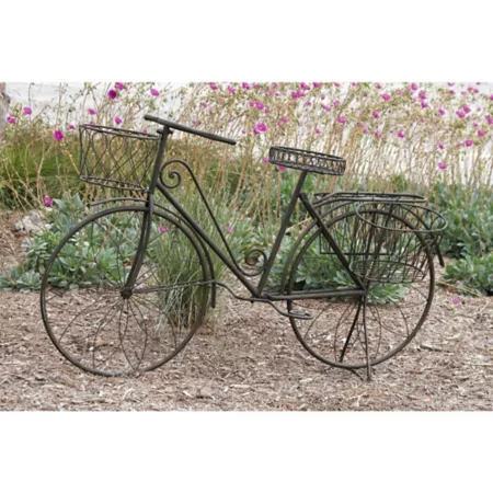 Harper & Willow Vintage Metal Bicycle Plant Stand 56" x 31" 4 Baskets Planters