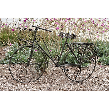 Harper & Willow Metal Vintage Bicycle Plant Stand, 56 in. x 31 in., 4 Baskets