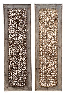 Image showing  Brown Wood Farmhouse Abstract Wall Decor, 38 in. x 12 in., 2 pc.