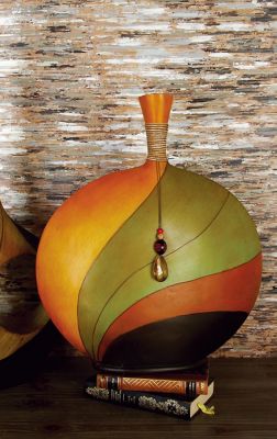 Harper & Willow Polystone Eclectic Vase, 20 in. x 17 in. x 3 in., Multicolor