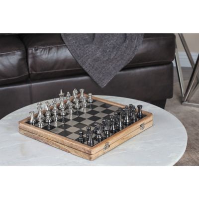 Harper & Willow Brown Aluminum Traditional Game Set, 2 in. x 15 in. x 15 in.