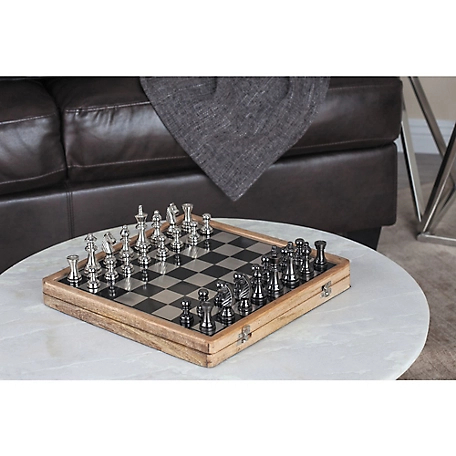Harper & Willow Brown Aluminum Traditional Game Set, 2 in. x 15 in. x 15 in.
