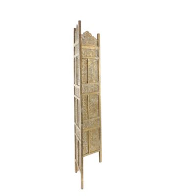 Image showing  Gold Mango Wood Traditional Room Divider Screen, 71 in. x 80 in. x 1 in.