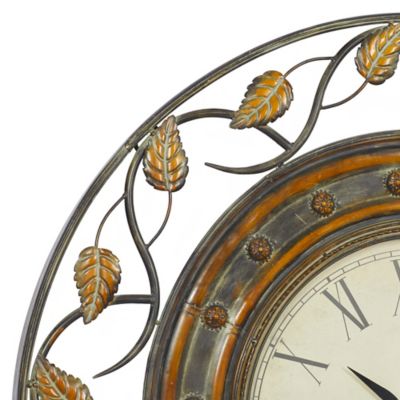 Image showing  Rustic Metal Wall Clock, 36 in., Brown