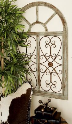 Harper & Willow Brown Rustic Ornamental Metal Wall Decor, 46 in. x 29 in.