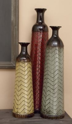 Harper & Willow 3 pc. Multicolor Metal Traditional Vase Set, 32 in., 27 in., 22 in.