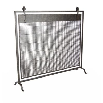 Image showing 2 th Harper & Willow Black Metal Contemporary Fireplace Screen, 35 in. x 38 in. x 9 in.